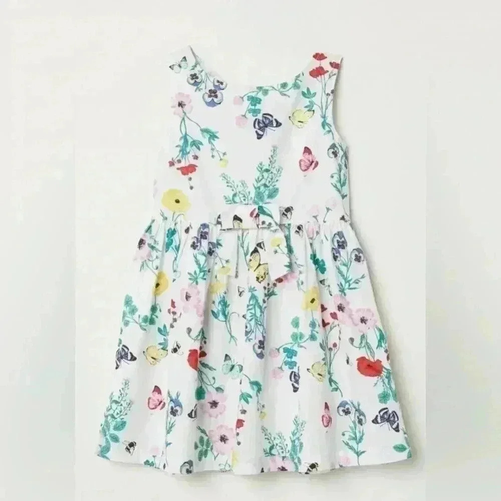 H&M kids girls floral flower sleeveless dress size 1 1/2 , 2 years